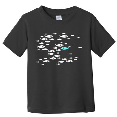Fish Swim Against The Current In The Sea Toddler T-Shirt