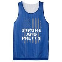 Funny Strong And Pretty Vintage Us Flag Pathetic Gym Workout Gift Mesh Reversible Basketball Jersey Tank