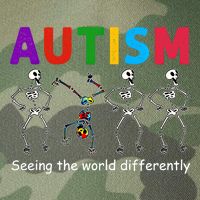 Funny Skeleton Autism Seeing The World Differently Gift Legacy Tie Dye Trucker Hat