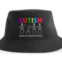Funny Skeleton Autism Seeing The World Differently Gift Sustainable Bucket Hat