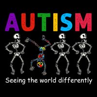 Funny Skeleton Autism Seeing The World Differently Gift Bucket Hat