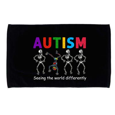 Funny Skeleton Autism Seeing The World Differently Gift Microfiber Hand Towel