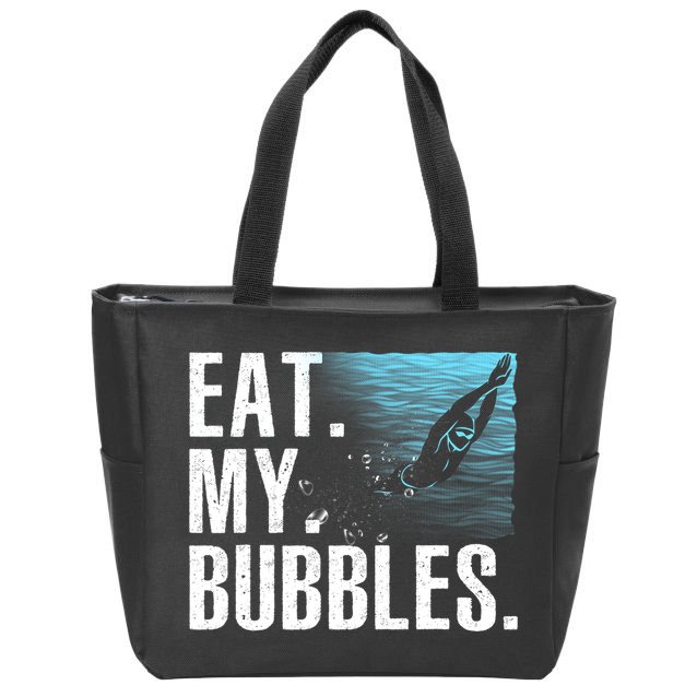 Funny Swimming Art For Men Women Swim Coach Rescue Swimmer Zip Tote Bag
