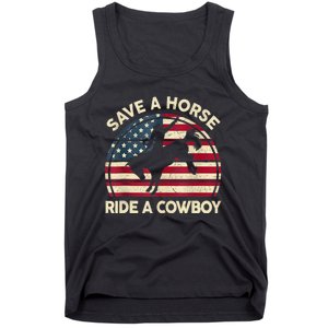 Funny Save A Horse Ride Cowboy Western Rodeo Costume Tank Top