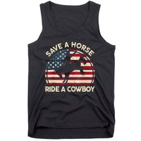 Funny Save A Horse Ride Cowboy Western Rodeo Costume Tank Top