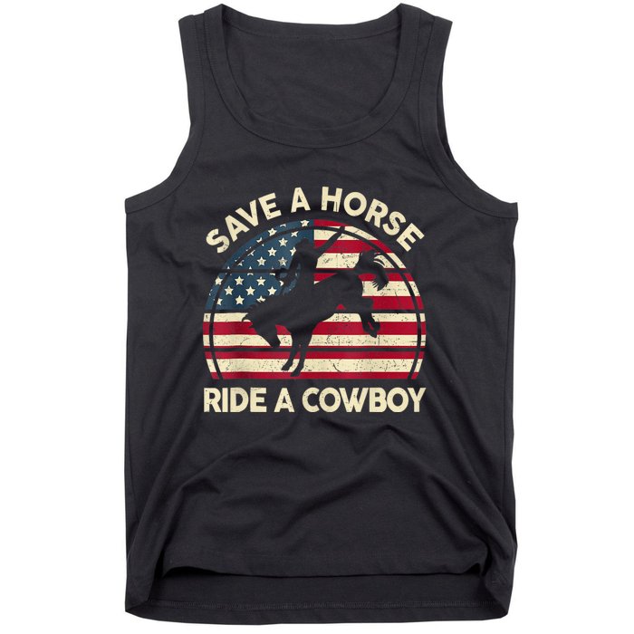 Funny Save A Horse Ride Cowboy Western Rodeo Costume Tank Top