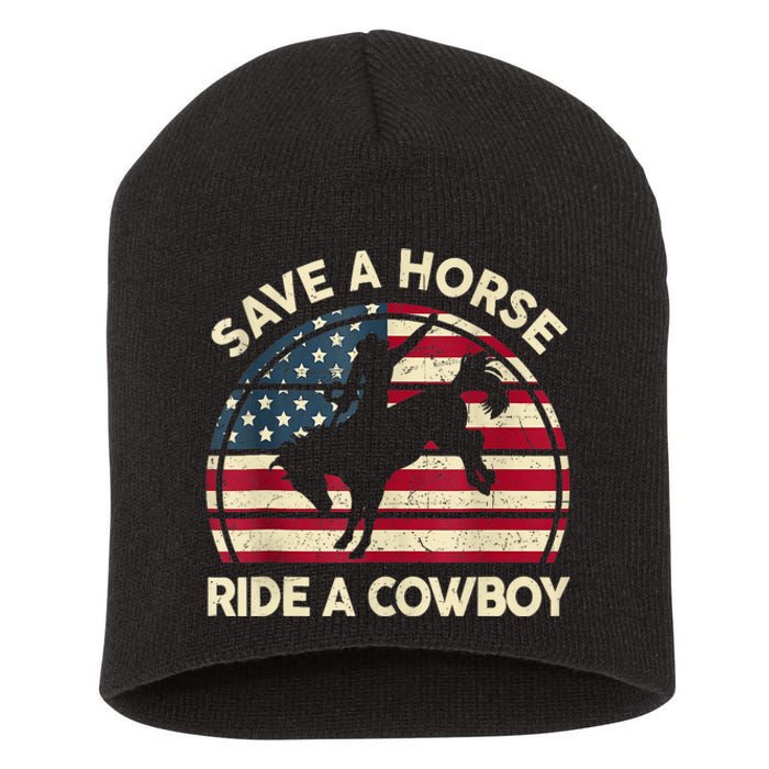 Funny Save A Horse Ride Cowboy Western Rodeo Costume Short Acrylic Beanie