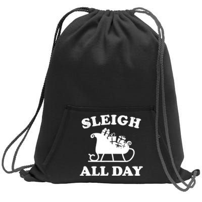 Funny Sleigh All Day Christmas In July Retro Vintage Ugly Sweatshirt Cinch Pack Bag