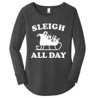 Funny Sleigh All Day Christmas In July Retro Vintage Ugly Women's Perfect Tri Tunic Long Sleeve Shirt