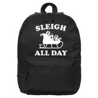 Funny Sleigh All Day Christmas In July Retro Vintage Ugly 16 in Basic Backpack