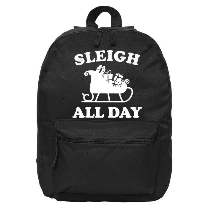 Funny Sleigh All Day Christmas In July Retro Vintage Ugly 16 in Basic Backpack