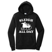 Funny Sleigh All Day Christmas In July Retro Vintage Ugly Women's Pullover Hoodie