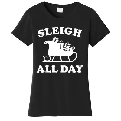 Funny Sleigh All Day Christmas In July Retro Vintage Ugly Women's T-Shirt