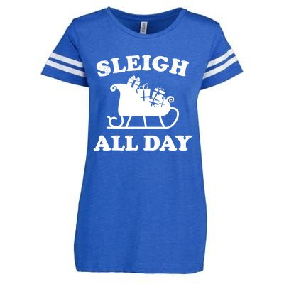 Funny Sleigh All Day Christmas In July Retro Vintage Ugly Enza Ladies Jersey Football T-Shirt