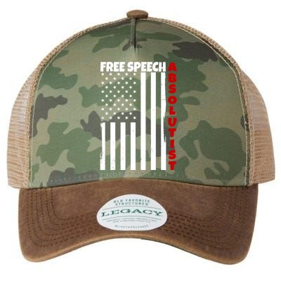 Free Speech Absolutist American Flag Legacy Tie Dye Trucker Hat