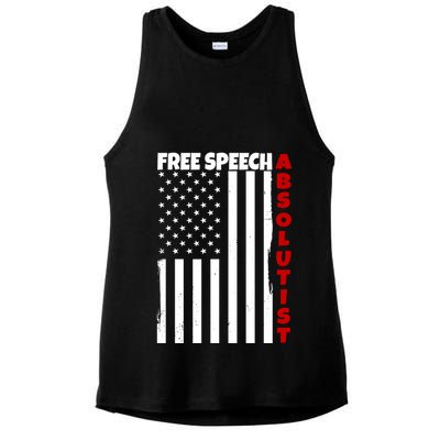 Free Speech Absolutist American Flag Ladies PosiCharge Tri-Blend Wicking Tank