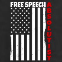 Free Speech Absolutist American Flag 7 Panel Mesh Trucker Snapback Hat