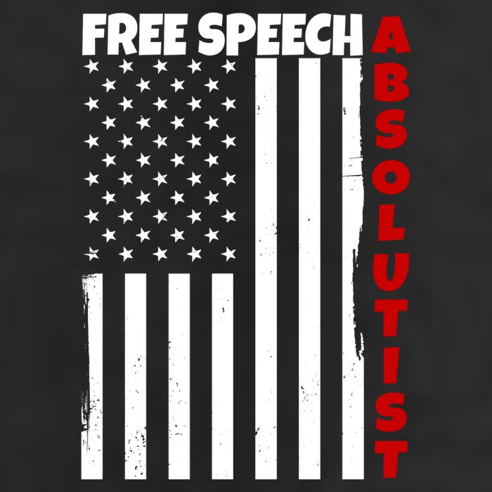 Free Speech Absolutist American Flag 7 Panel Mesh Trucker Snapback Hat