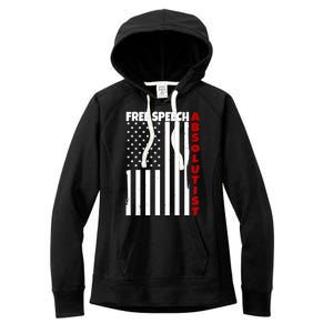 Free Speech Absolutist American Flag Women's Fleece Hoodie