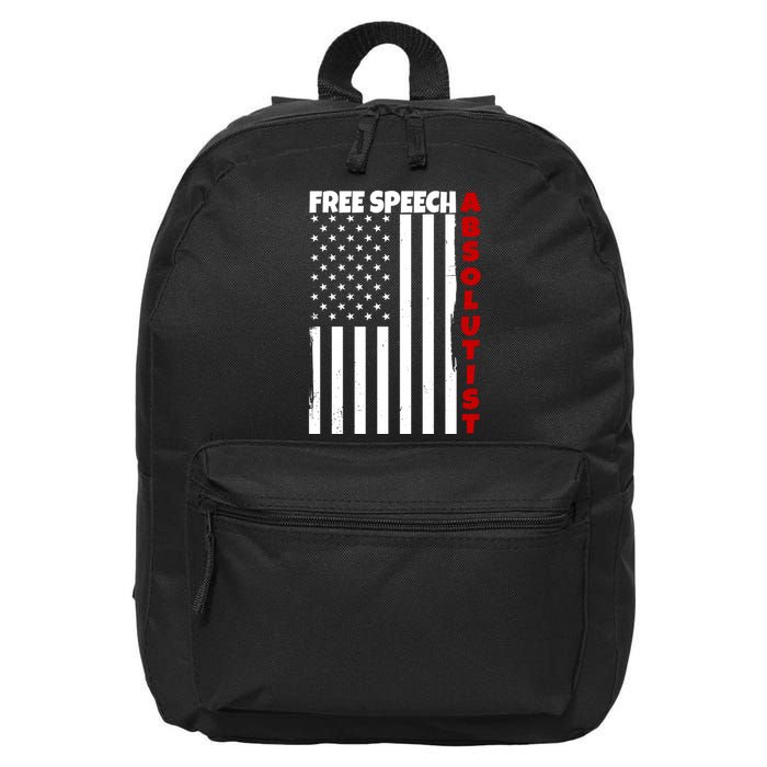 Free Speech Absolutist American Flag 16 in Basic Backpack