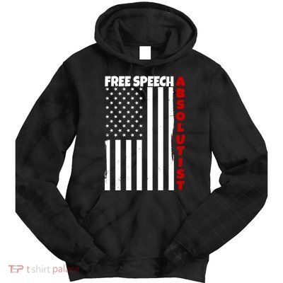Free Speech Absolutist American Flag Tie Dye Hoodie