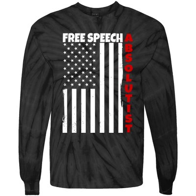 Free Speech Absolutist American Flag Tie-Dye Long Sleeve Shirt