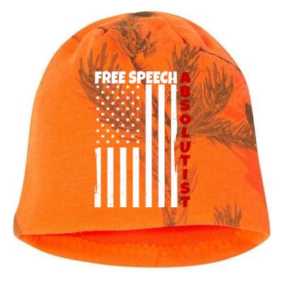 Free Speech Absolutist American Flag Kati - Camo Knit Beanie