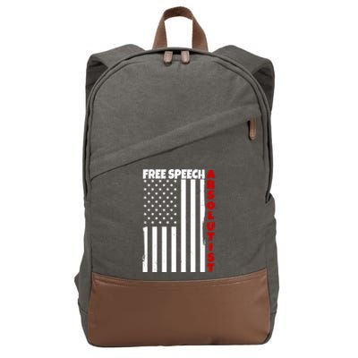 Free Speech Absolutist American Flag Cotton Canvas Backpack