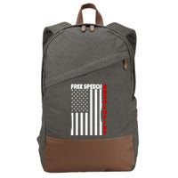 Free Speech Absolutist American Flag Cotton Canvas Backpack