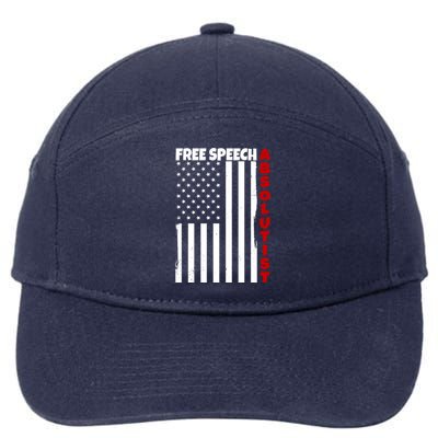 Free Speech Absolutist American Flag 7-Panel Snapback Hat