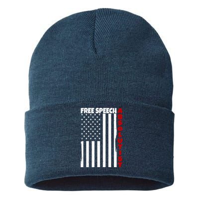 Free Speech Absolutist American Flag Sustainable Knit Beanie