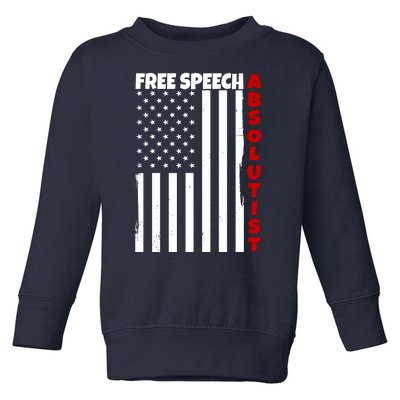 Free Speech Absolutist American Flag Toddler Sweatshirt