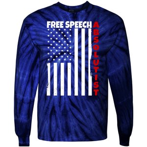 Free Speech Absolutist American Flag Tie-Dye Long Sleeve Shirt