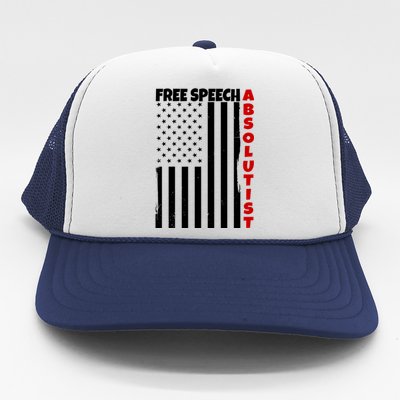 Free Speech Absolutist American Flag Trucker Hat