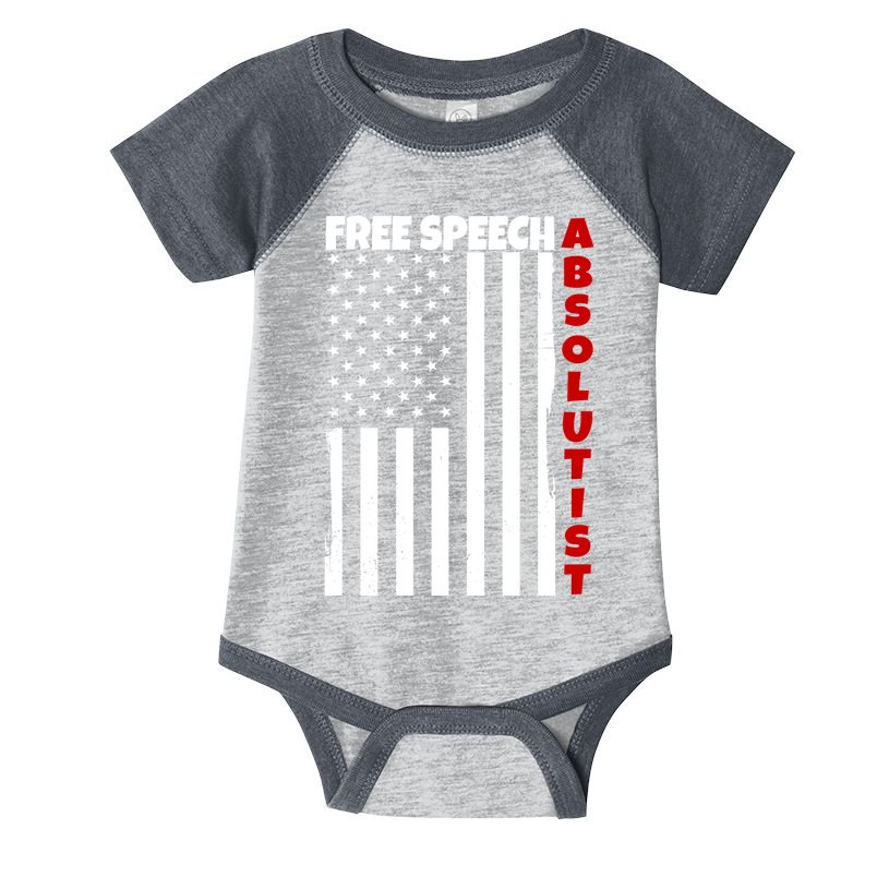 Free Speech Absolutist American Flag Infant Baby Jersey Bodysuit