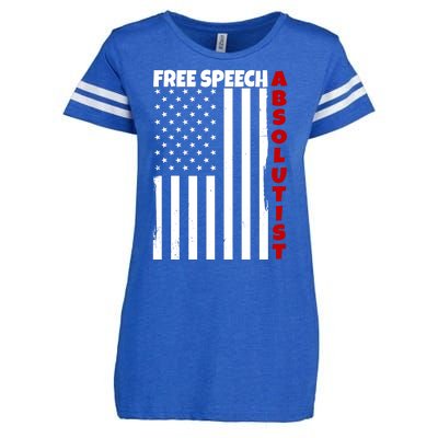 Free Speech Absolutist American Flag Enza Ladies Jersey Football T-Shirt