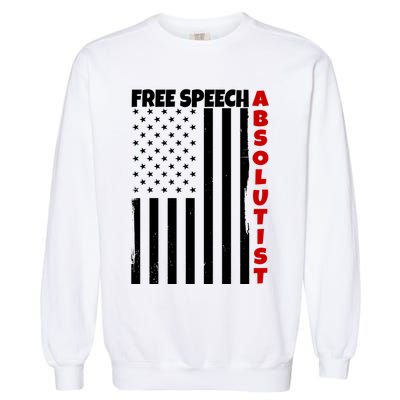 Free Speech Absolutist American Flag Garment-Dyed Sweatshirt