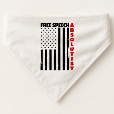 Free Speech Absolutist American Flag USA-Made Doggie Bandana
