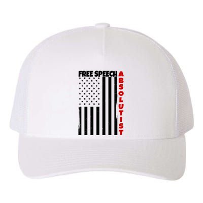 Free Speech Absolutist American Flag Yupoong Adult 5-Panel Trucker Hat