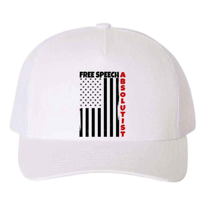 Free Speech Absolutist American Flag Yupoong Adult 5-Panel Trucker Hat