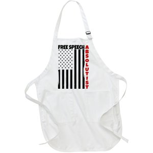 Free Speech Absolutist American Flag Full-Length Apron With Pockets