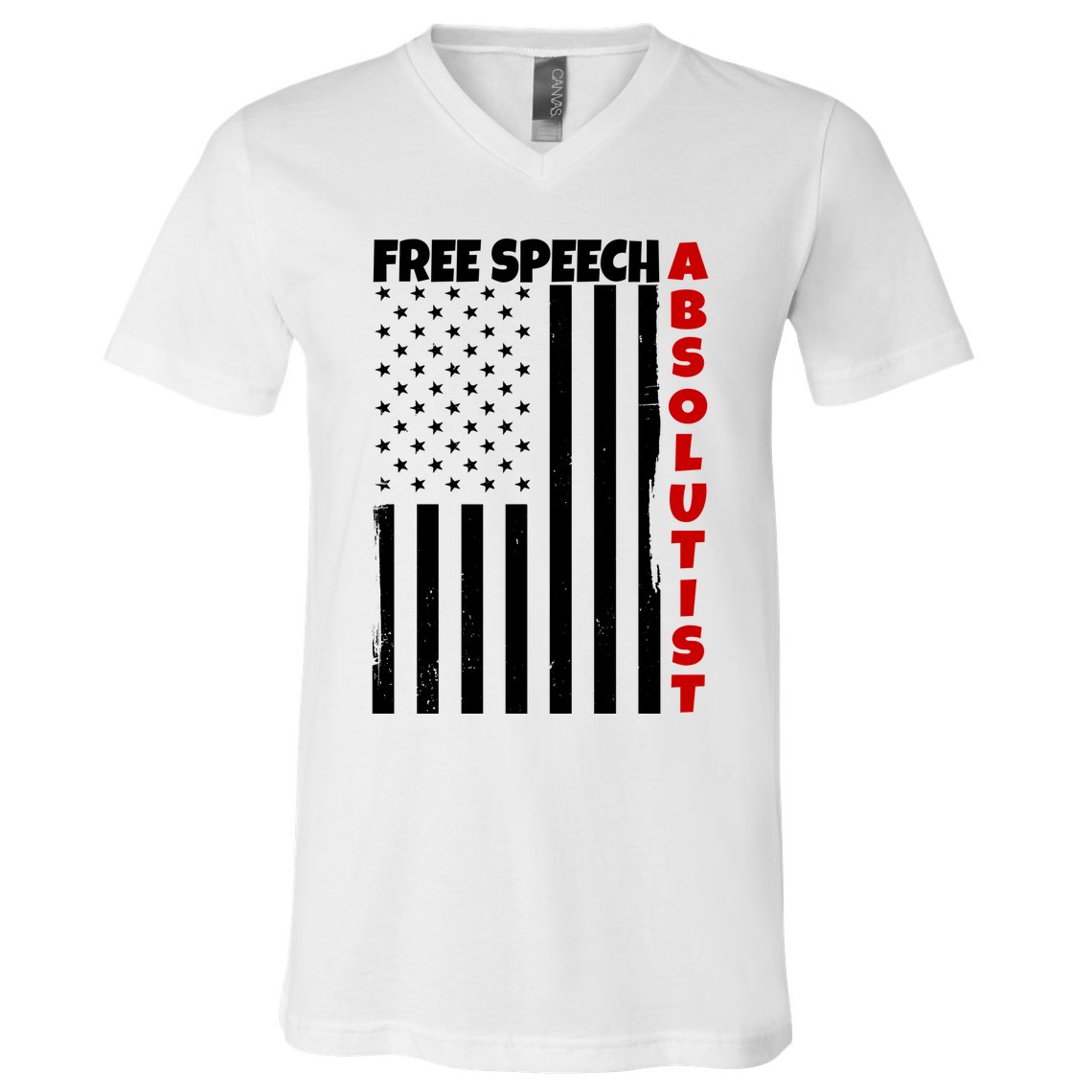 Free Speech Absolutist American Flag V-Neck T-Shirt