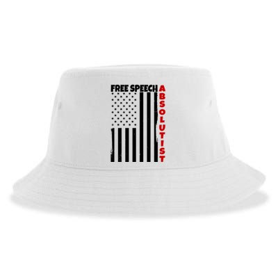 Free Speech Absolutist American Flag Sustainable Bucket Hat