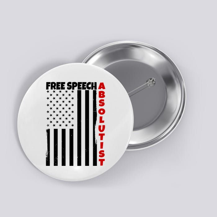 Free Speech Absolutist American Flag Button
