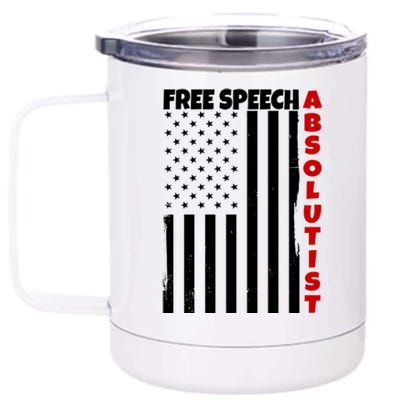 Free Speech Absolutist American Flag 12 oz Stainless Steel Tumbler Cup