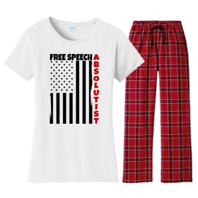 Free Speech Absolutist American Flag Women's Flannel Pajama Set