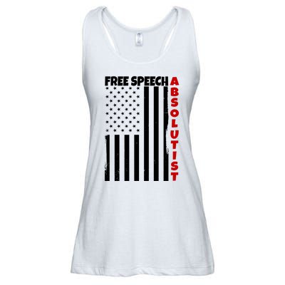 Free Speech Absolutist American Flag Ladies Essential Flowy Tank