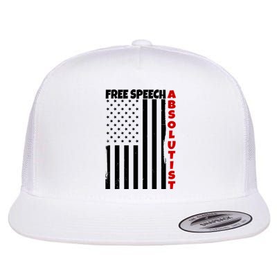 Free Speech Absolutist American Flag Flat Bill Trucker Hat