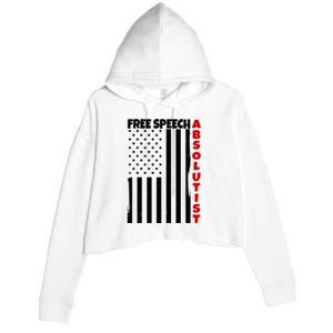 Free Speech Absolutist American Flag Crop Fleece Hoodie