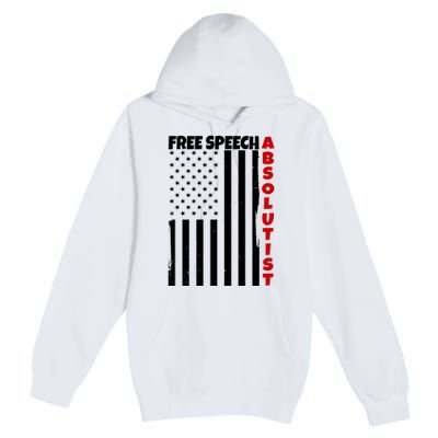 Free Speech Absolutist American Flag Premium Pullover Hoodie